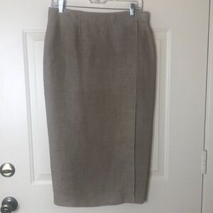Flax linen true wrap pencil skirt